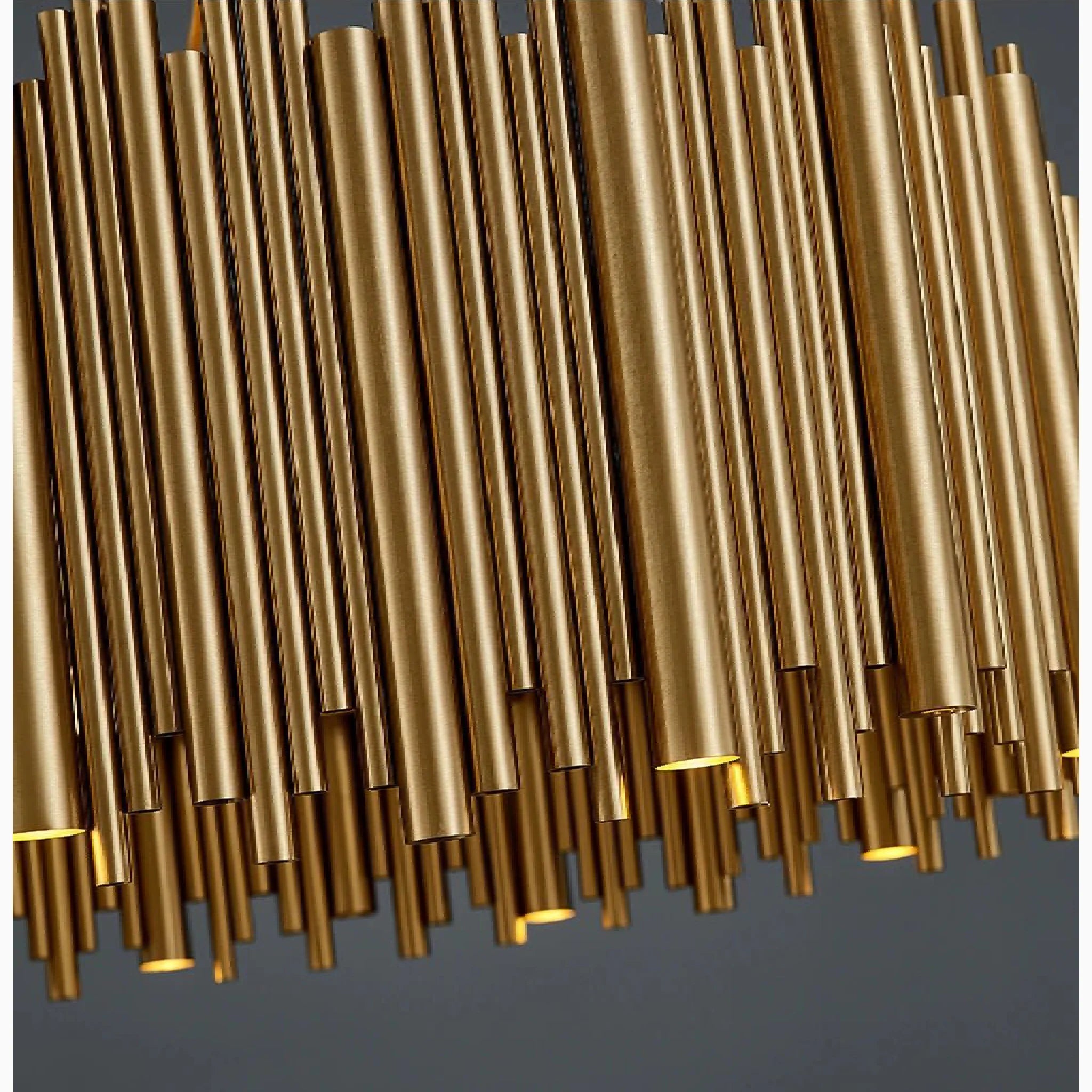 Fontan | Trendy Rectangle Gold Stainless Steel Chandelier