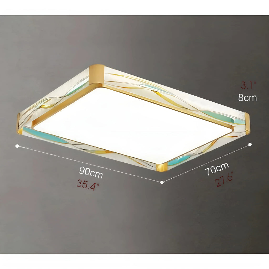 Fribourg | Rectangular LED Сopper Ceiling Lamp
