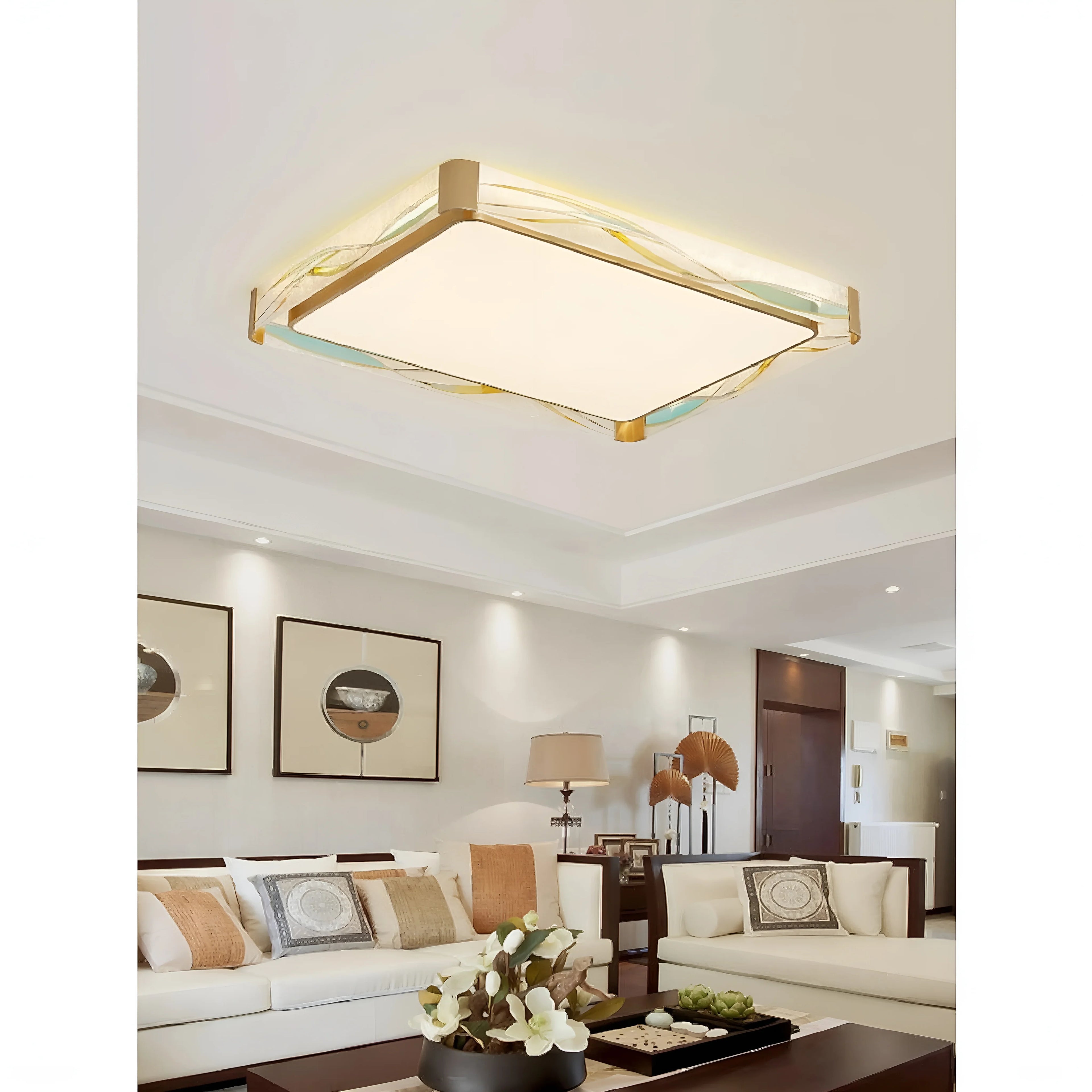 Fribourg | Rectangular LED Сopper Ceiling Lamp
