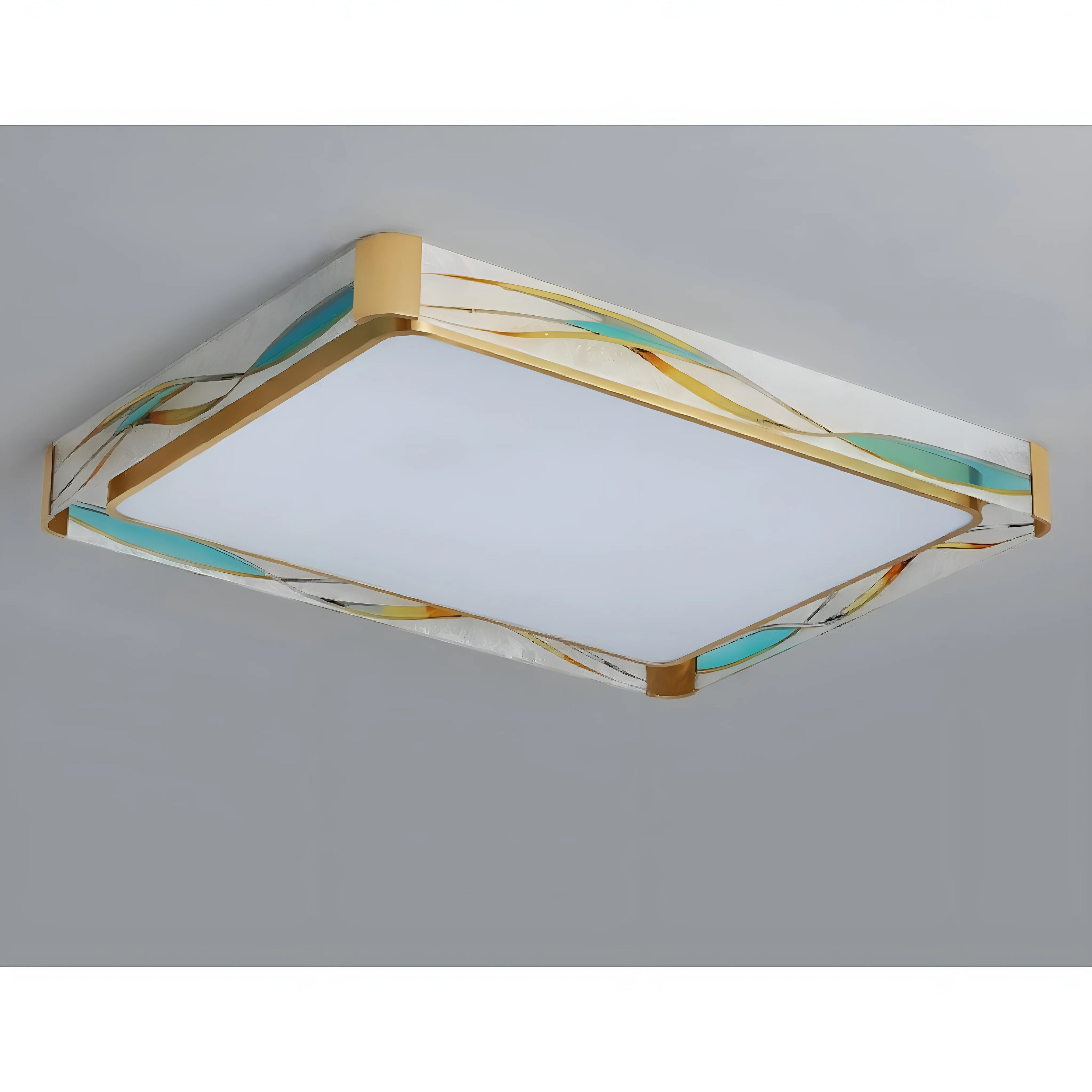 Fribourg | Rectangular LED Сopper Ceiling Lamp