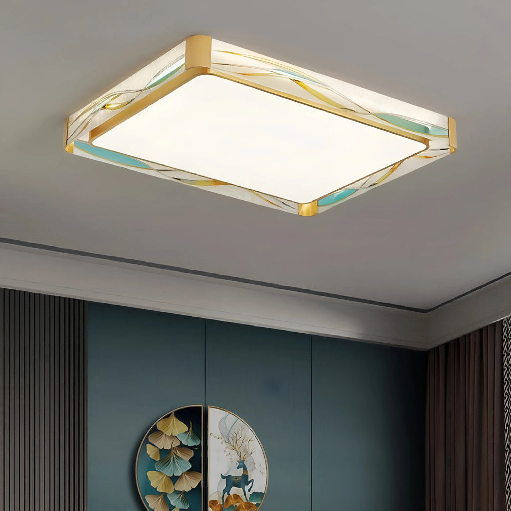 Fribourg | Rectangular LED Сopper Ceiling Lamp