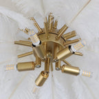 Gembloux | Pink/White Feather Round Chandelier