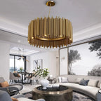 Genappe | Luxury Drum Gold Stainless Steel Chandelier