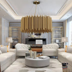 Genappe | Luxury Drum Gold Stainless Steel Chandelier