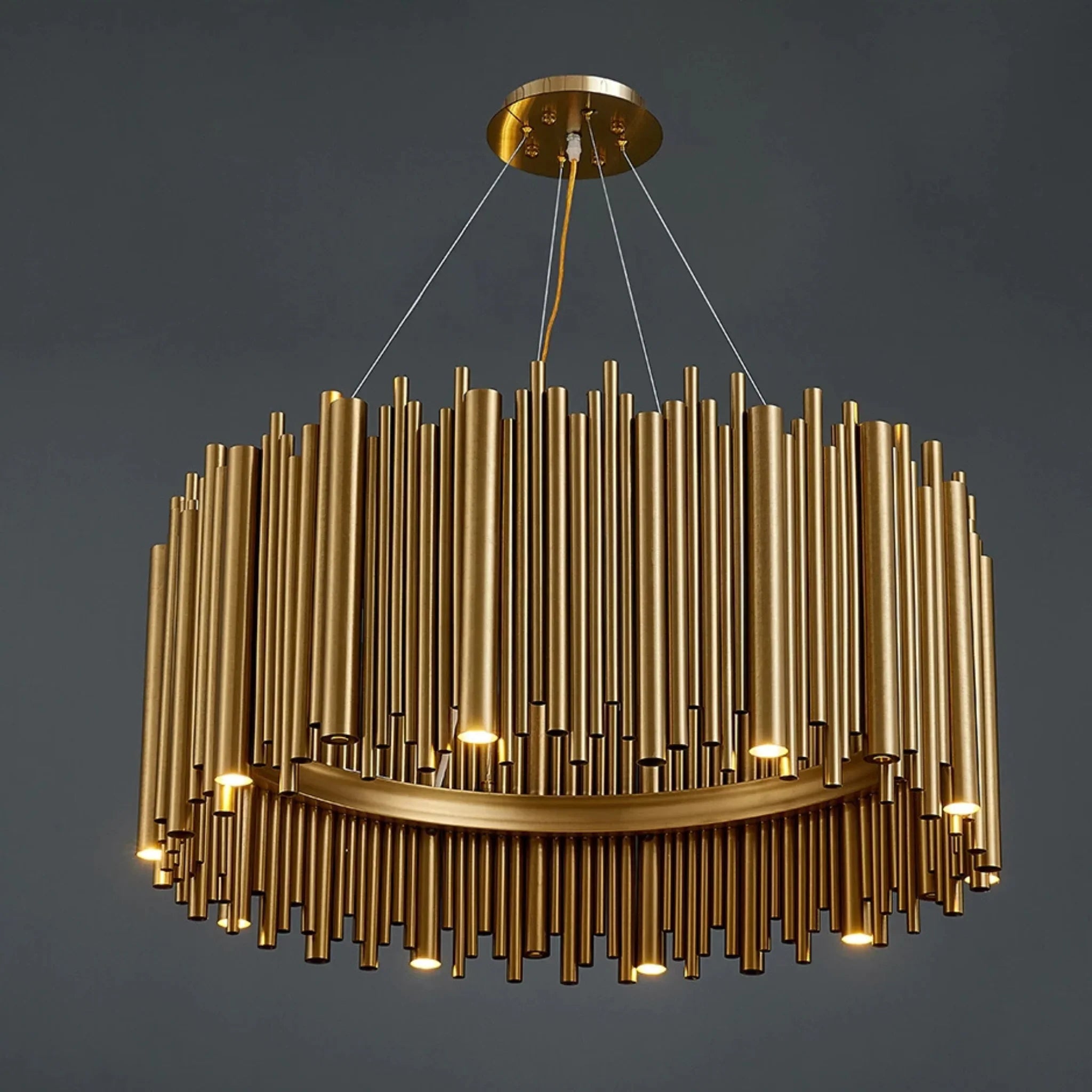 Genappe | Luxury Drum Gold Stainless Steel Chandelier