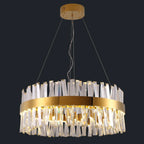Genk | Gold/Chrome Round Crystal Chandelier for Hall