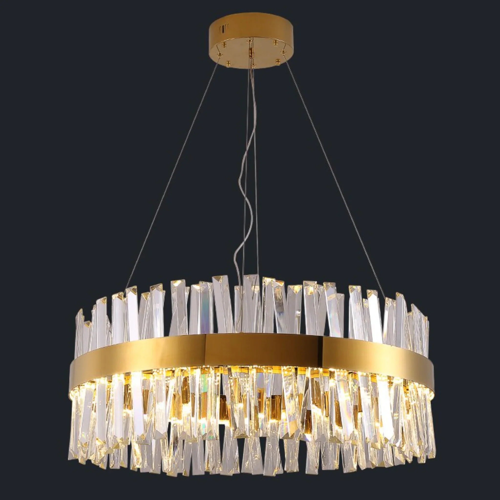 Genk | Gold/Chrome Round Crystal Chandelier for Hall