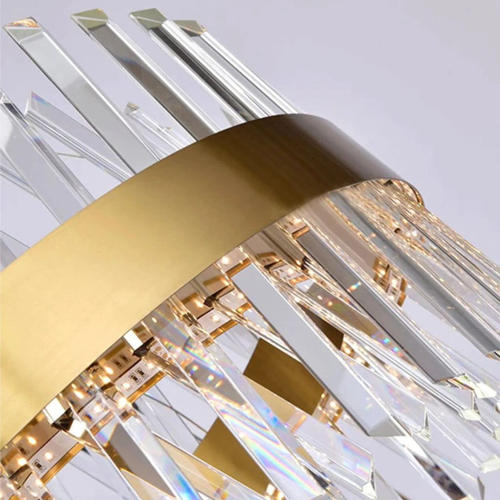 Genk | Gold/Chrome Round Crystal Chandelier for Hall