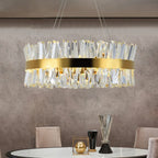 Genk | Gold/Chrome Round Crystal Chandelier for Hall