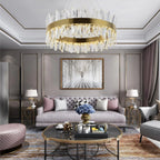 Genk | Gold/Chrome Round Crystal Chandelier for Hall