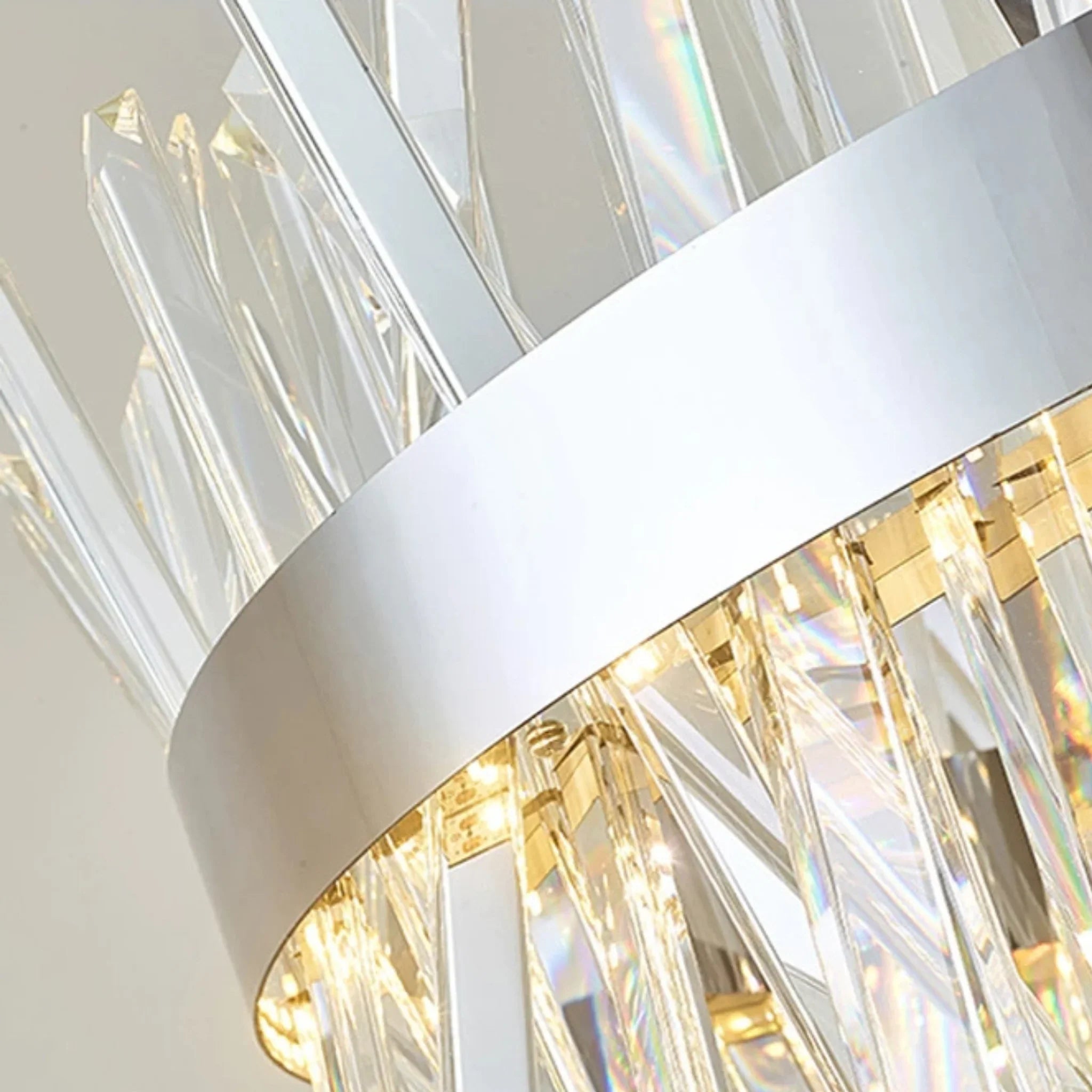 Genk | Gold/Chrome Round Crystal Chandelier for Hall