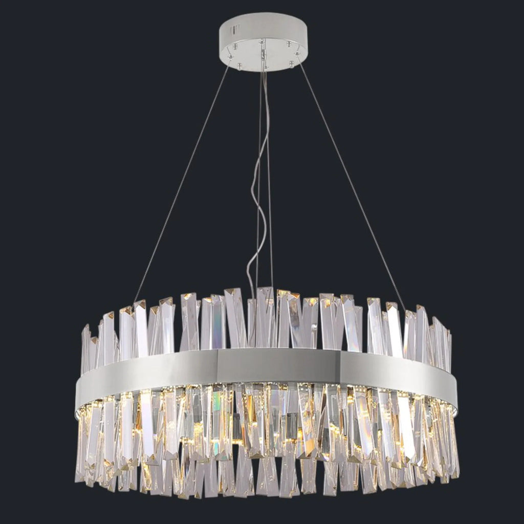 Genk | Gold/Chrome Round Crystal Chandelier for Hall
