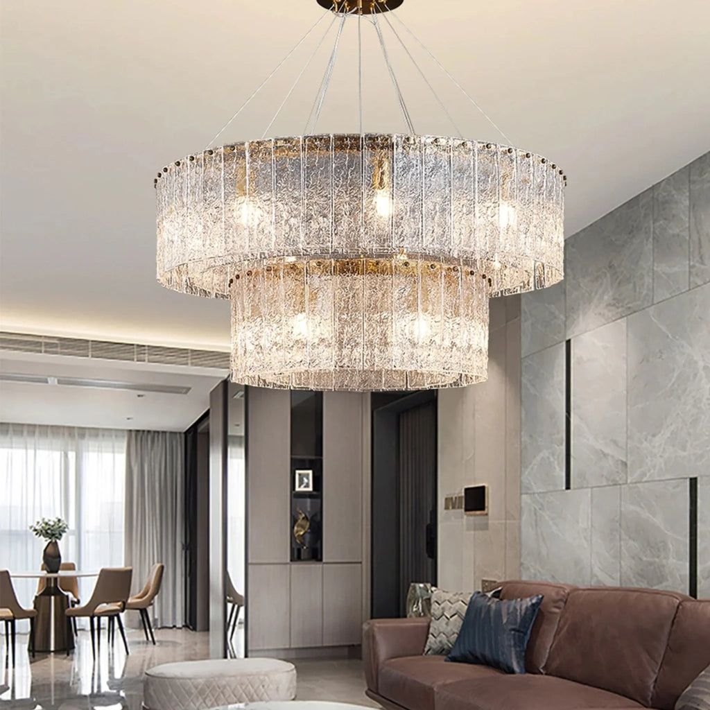 Geraardsbergen | Drum Chrome Glass Round Chandelier
