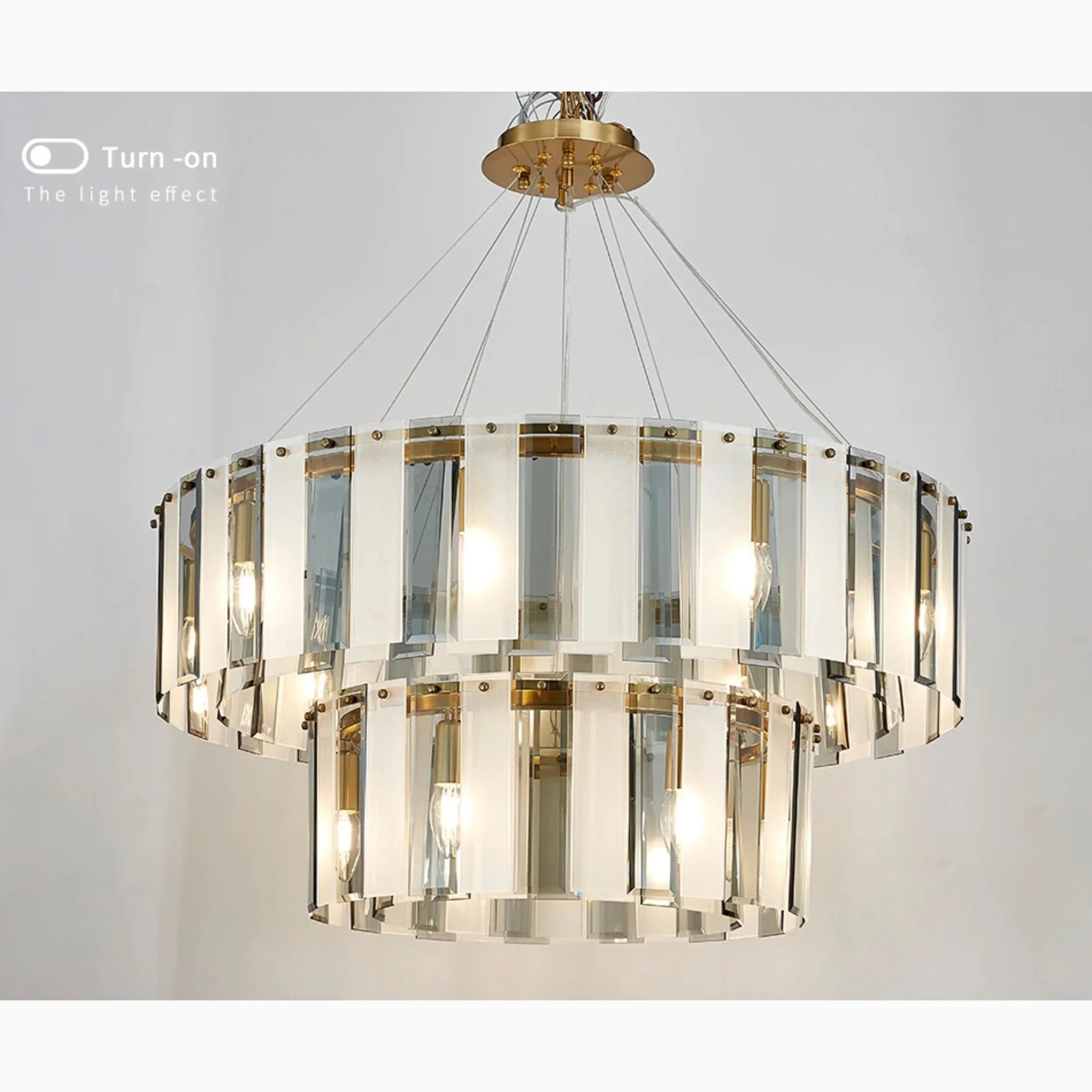 Geraardsbergen | Drum Chrome Glass Round Chandelier