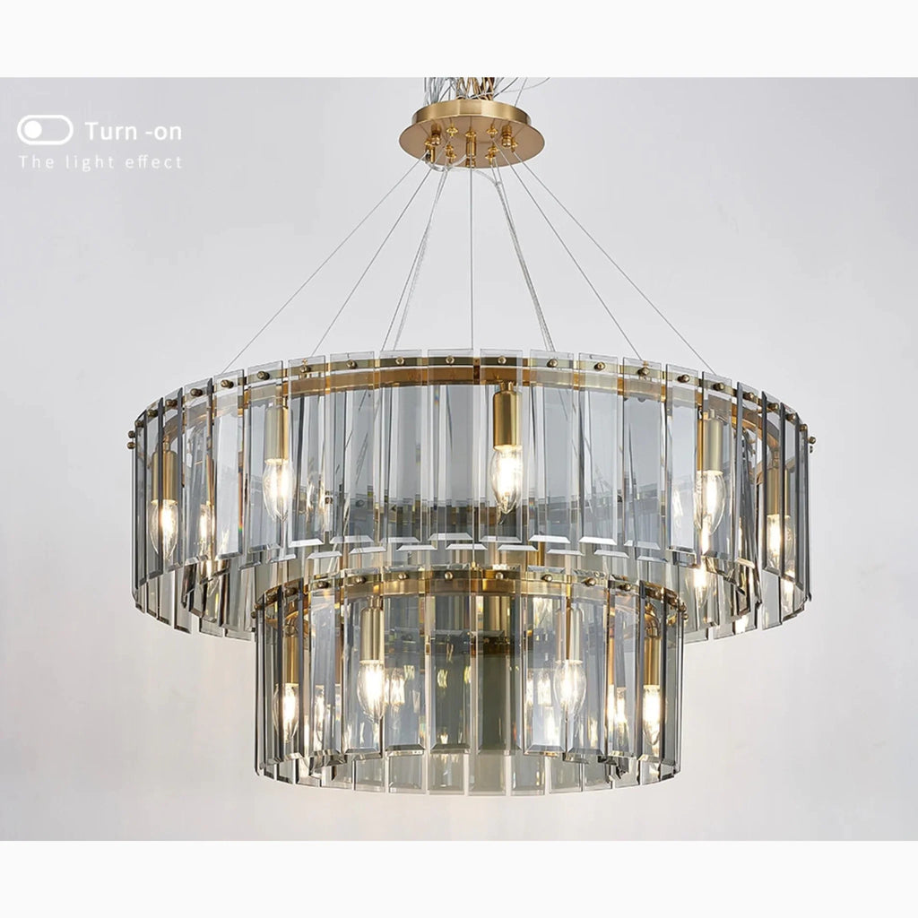 Geraardsbergen | Drum Chrome Glass Round Chandelier