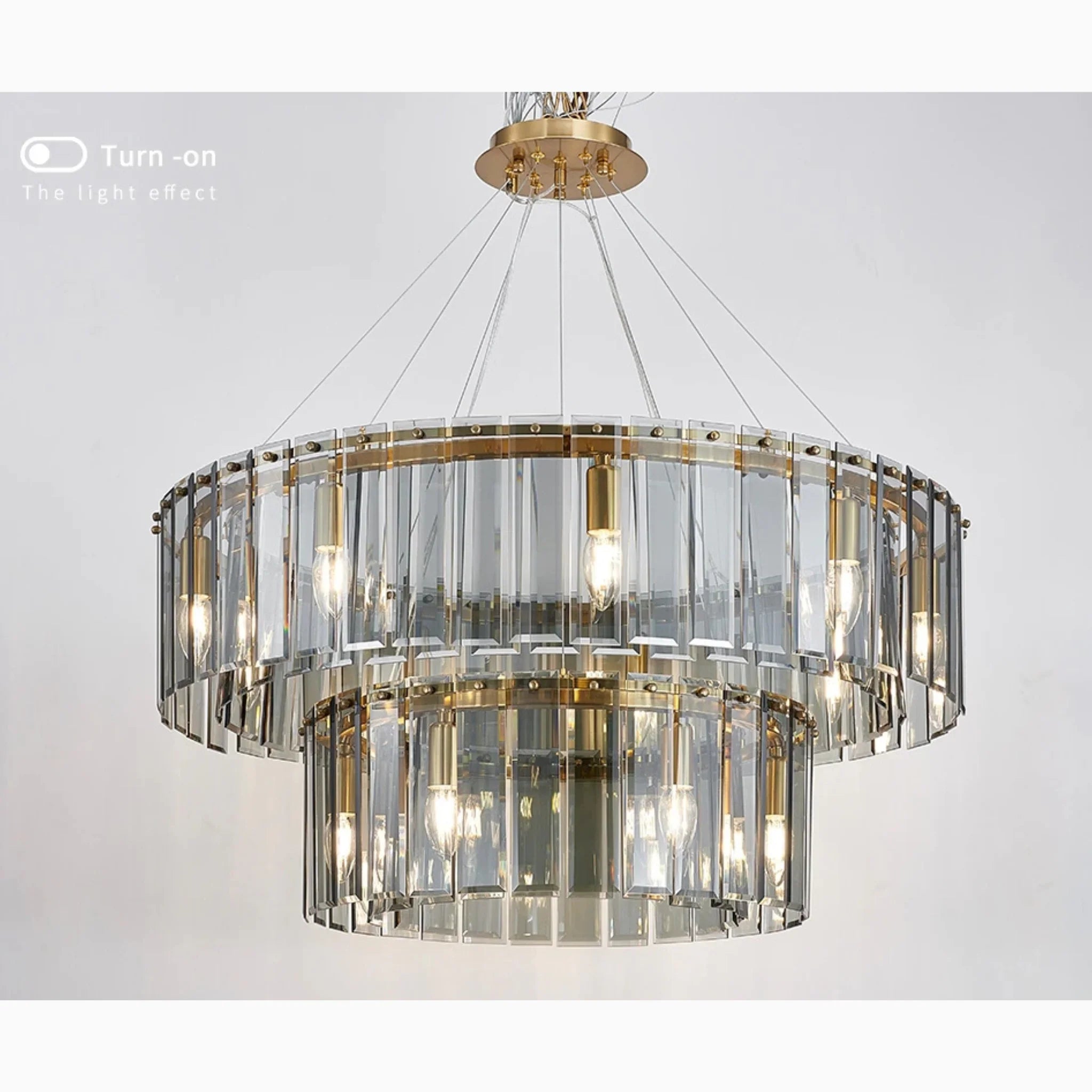 Geraardsbergen | Drum Chrome Glass Round Chandelier