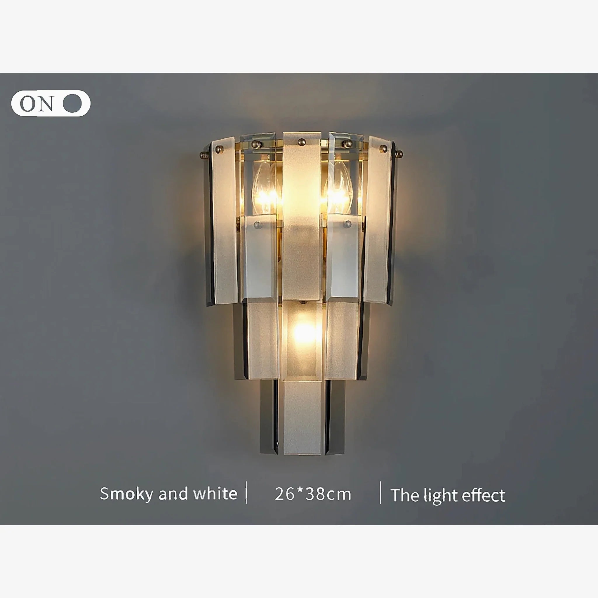 Gernika | Gold/Blue Frosted glass Wall Lamp