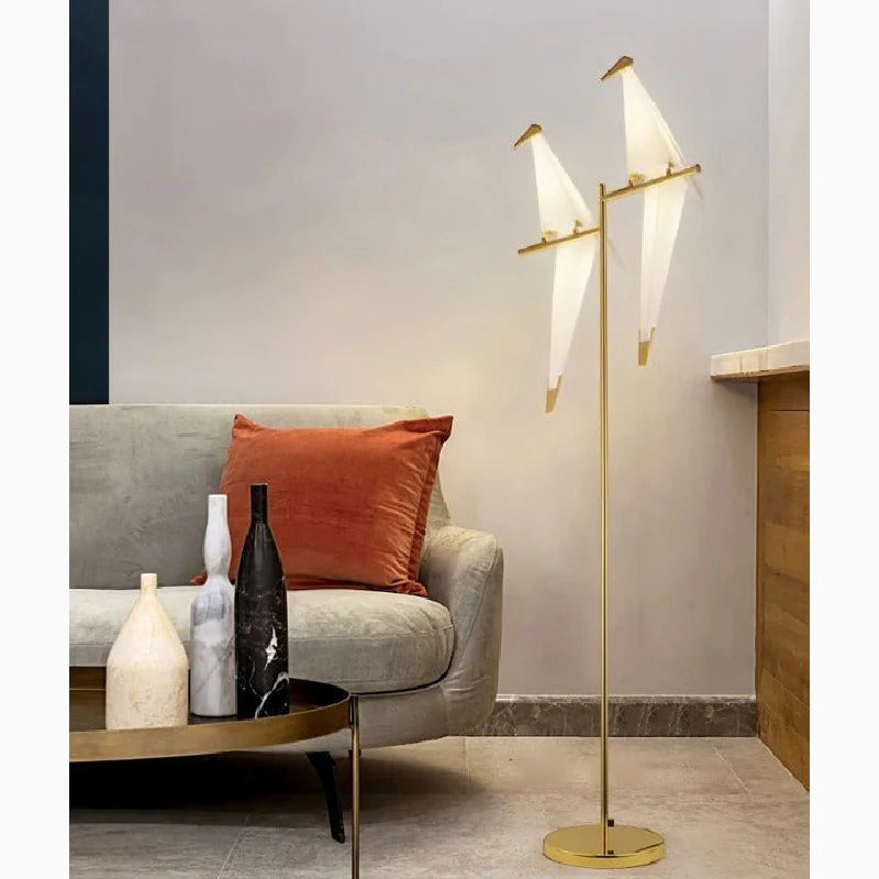 Gersau | Artistic Gold Modern Parrot-Shaped Floor Lamp