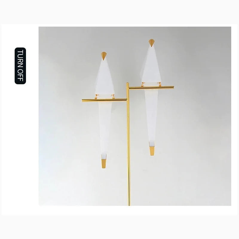 Gersau | Artistic Gold Modern Parrot-Shaped Floor Lamp