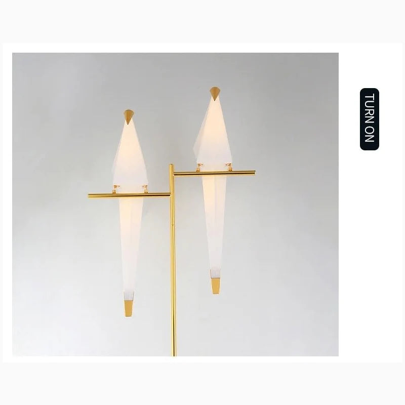 Gersau | Artistic Gold Modern Parrot-Shaped Floor Lamp