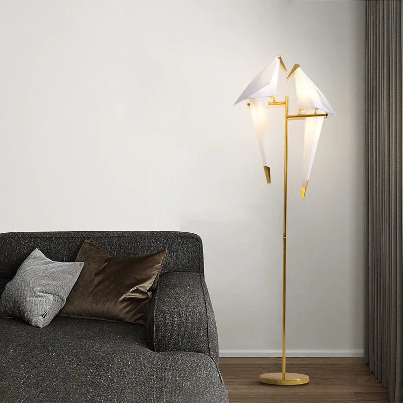 Gersau | Artistic Gold Modern Parrot-Shaped Floor Lamp
