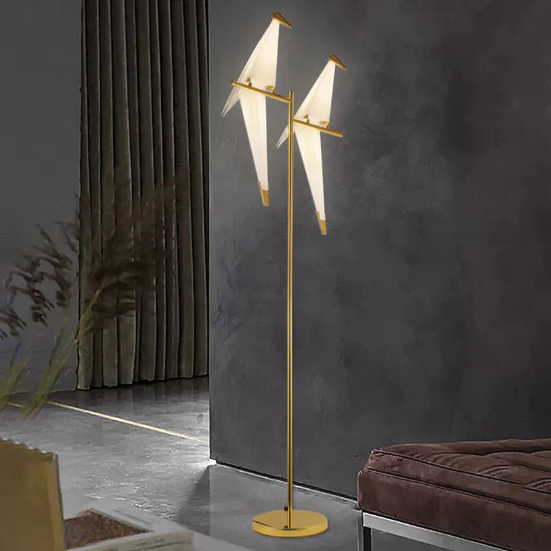 Gersau | Artistic Gold Modern Parrot-Shaped Floor Lamp