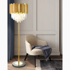 Glarus | Gold Stainless Steel Crystal Modern Floor Lamp