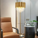 Glarus | Gold Stainless Steel Crystal Modern Floor Lamp