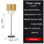 Glarus | Gold Stainless Steel Crystal Modern Floor Lamp