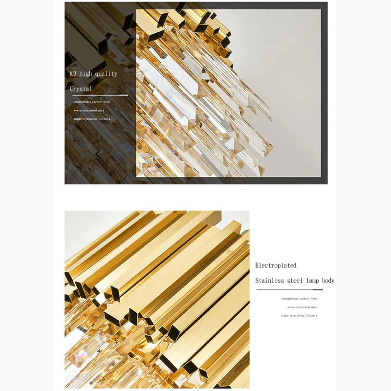 Glarus | Gold Stainless Steel Crystal Modern Floor Lamp