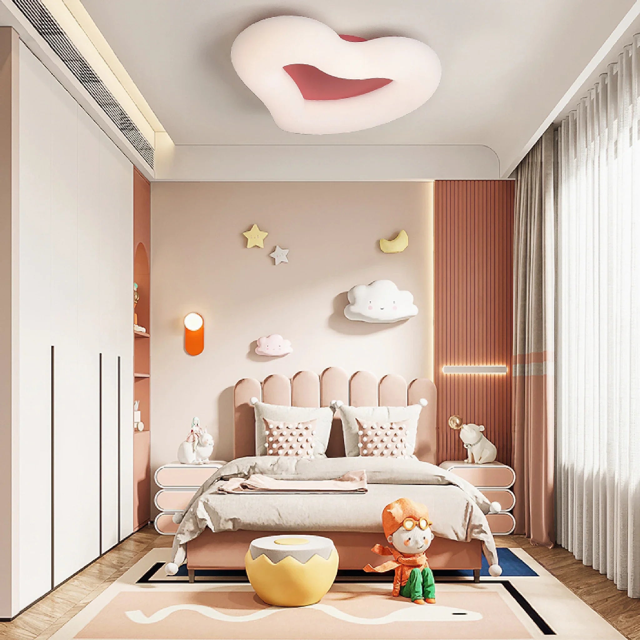 Haacht | Modern Heart-Shaped LED Ceiling Light for kids room