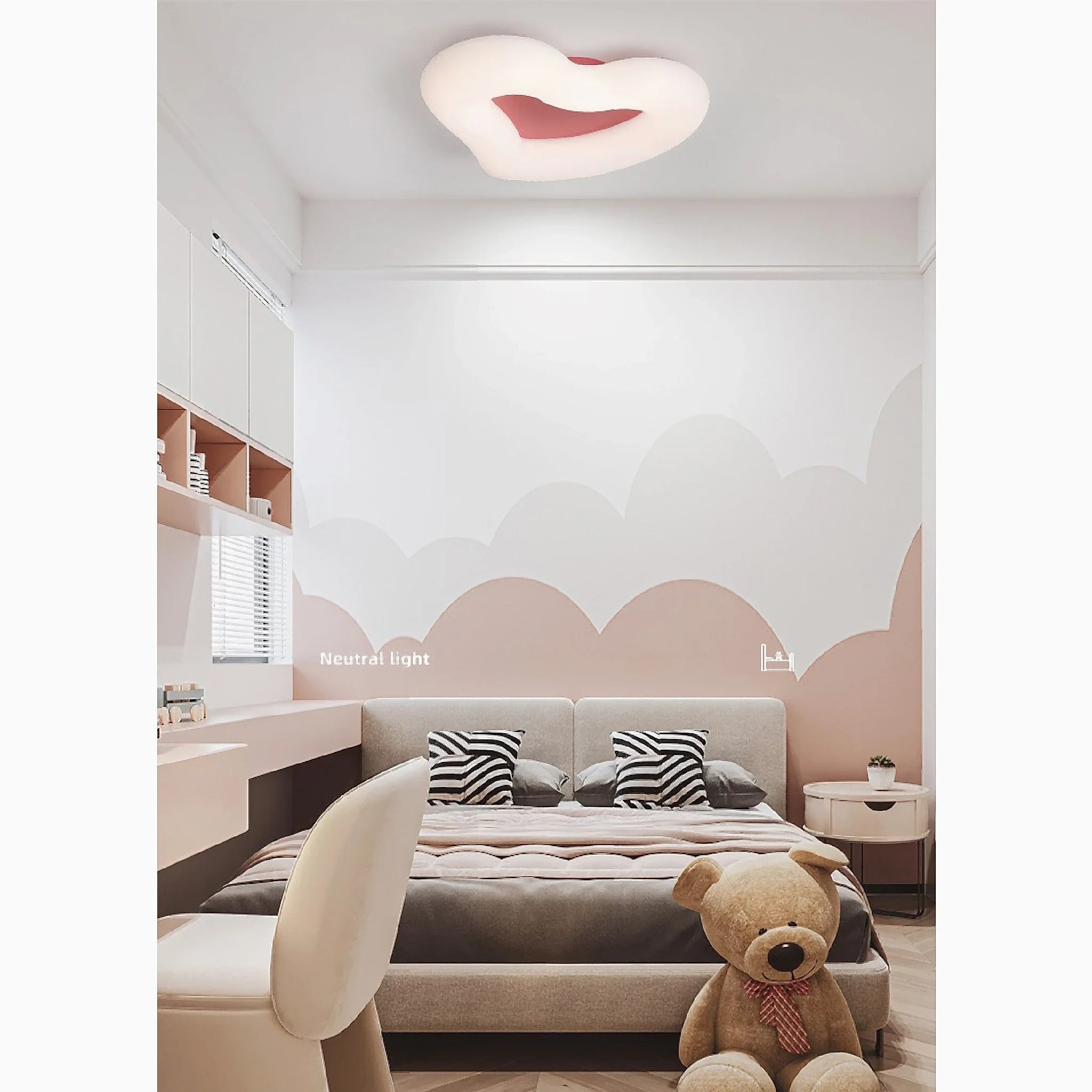 Haacht | Modern Heart-Shaped LED Ceiling Light for kids room