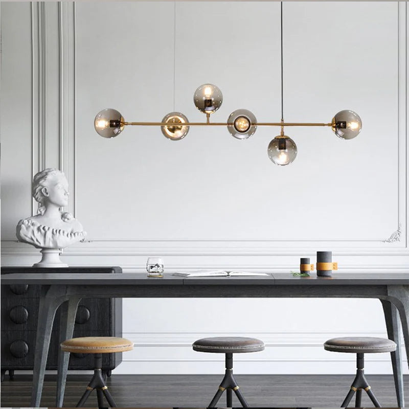 Ilbono | Nordic LED Pendant Light in the Shape of Glass Ball for Dining Room