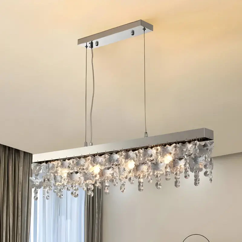 Incisa Scapaccino | Chrome Rectangular Crystal LED Chandelier