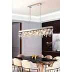 Incisa Scapaccino | Chrome Rectangular Crystal LED Chandelier