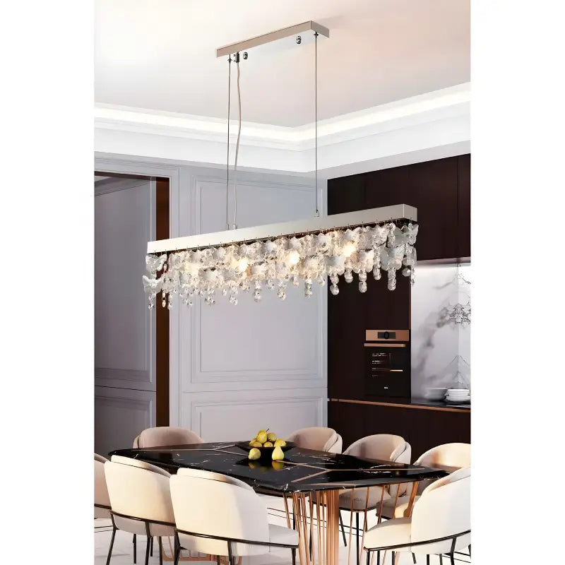 Incisa Scapaccino | Chrome Rectangular Crystal LED Chandelier