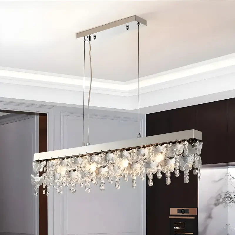 Incisa Scapaccino | Chrome Rectangular Crystal LED Chandelier