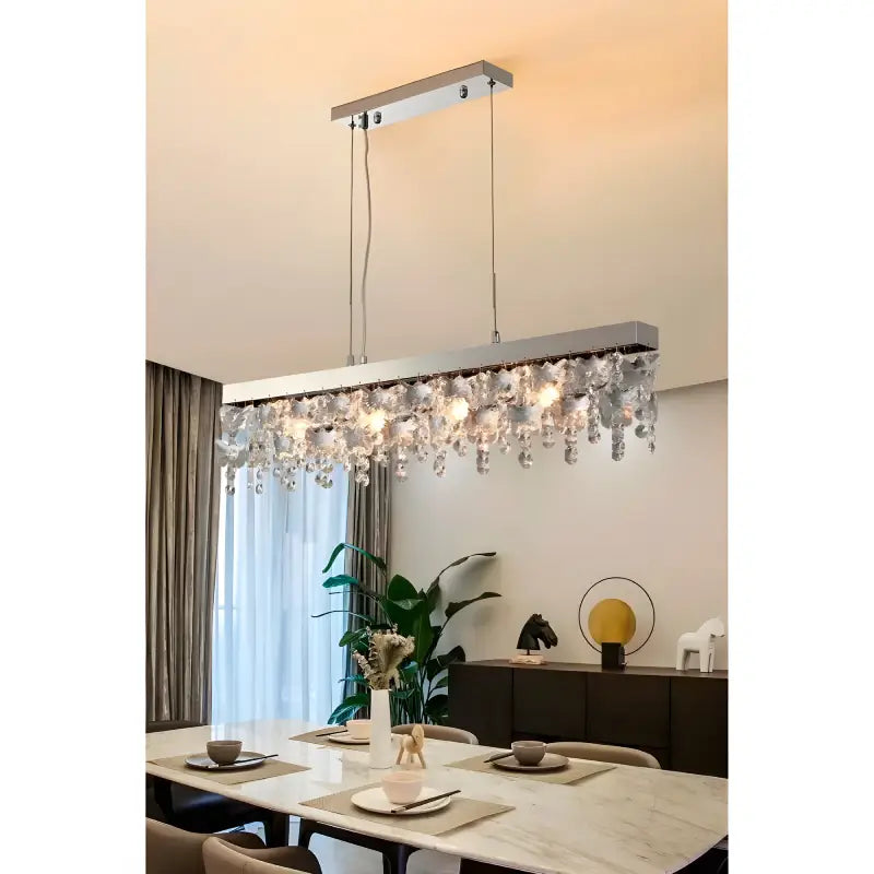 Incisa Scapaccino | Chrome Rectangular Crystal LED Chandelier