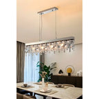 Incisa Scapaccino | Chrome Rectangular Crystal LED Chandelier