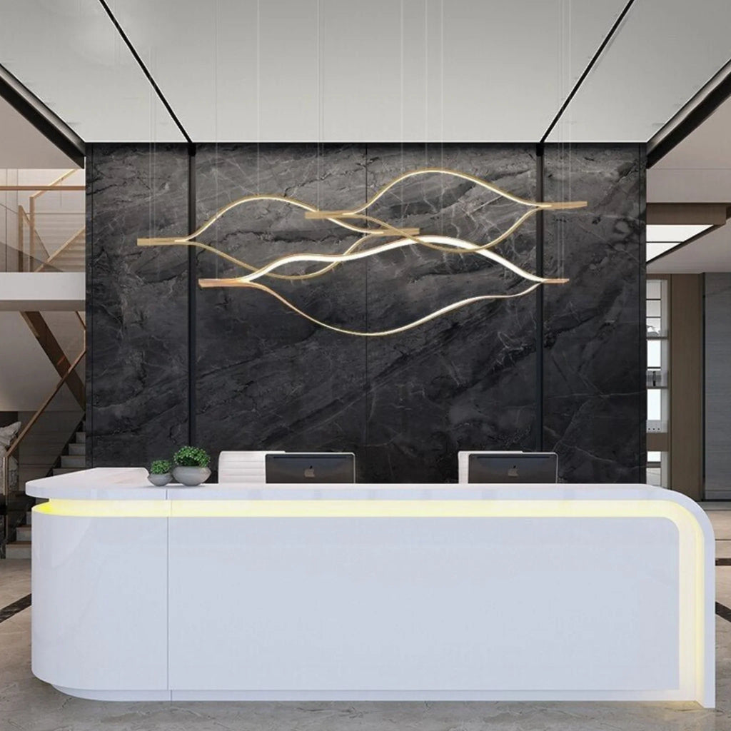 Kussnacht | Creative Gold Wave Chandelier for Dining Room