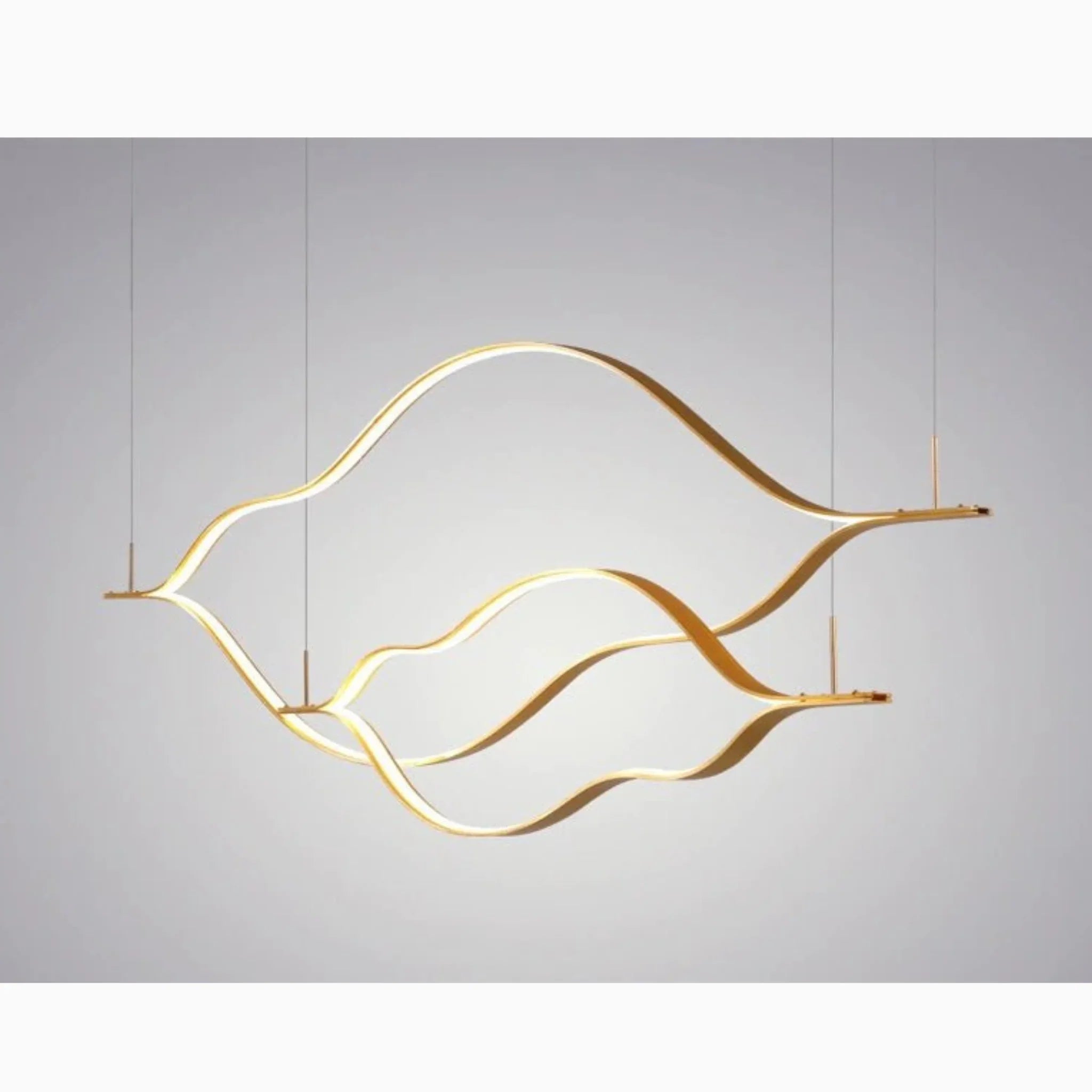 Kussnacht | Creative Gold Wave Chandelier for Dining Room