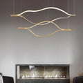 Kussnacht | Creative Gold Wave Chandelier for Dining Room