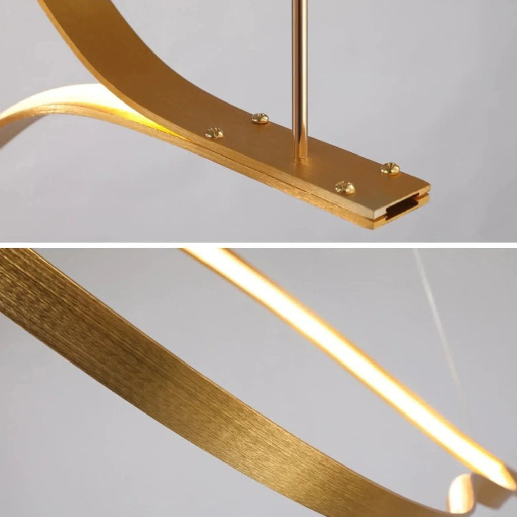 Kussnacht | Creative Gold Wave Chandelier for Dining Room