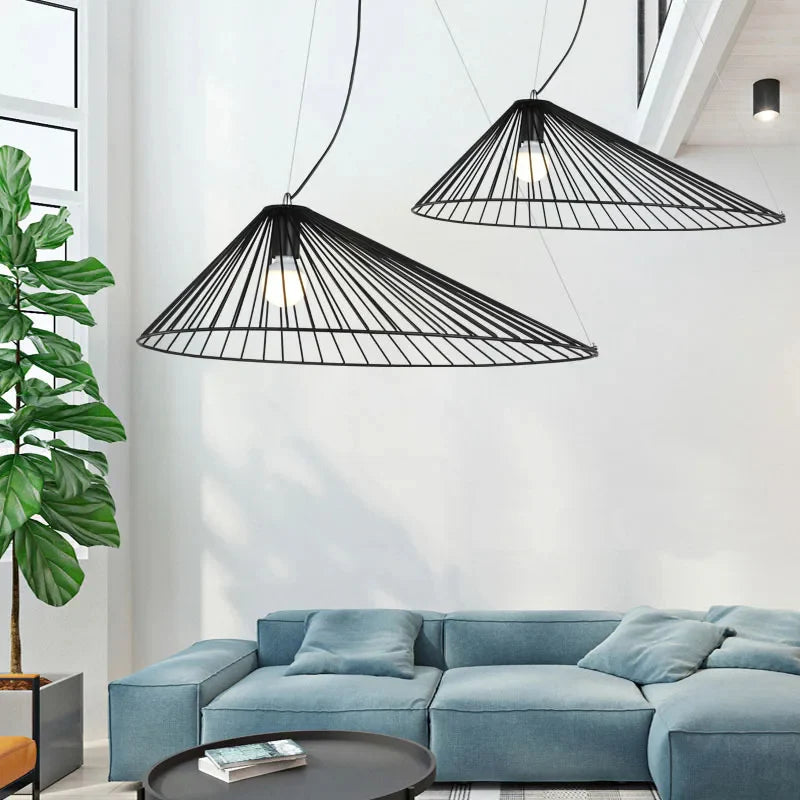 La Colmiane | Loft Straw Hat Iron Pendant Light