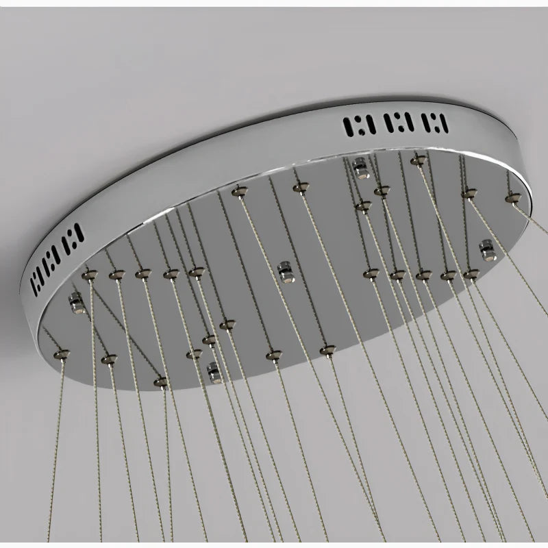 La Penne | Long Spiral Hanging Crystal Golden Chandelier Dia100