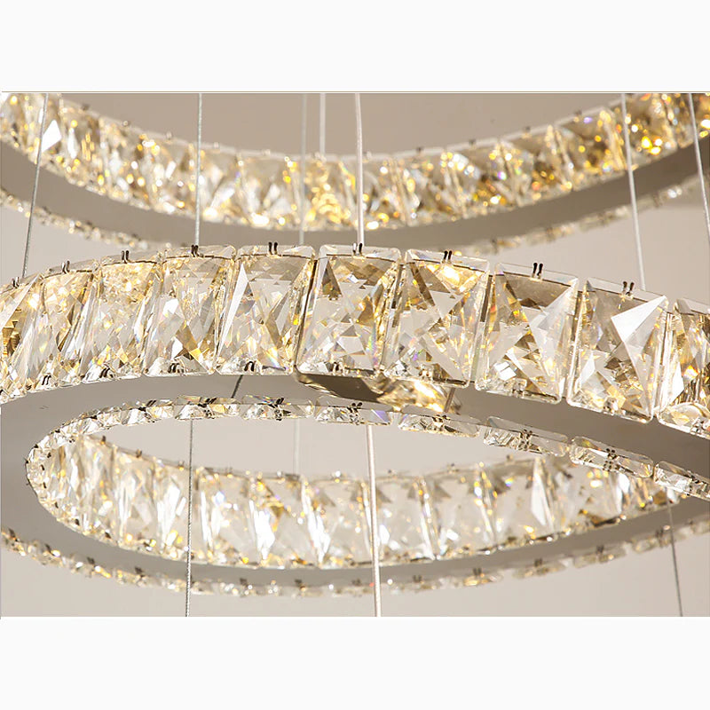 La Penne | Long Spiral Hanging Crystal Golden Chandelier