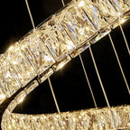 La Penne | Long Spiral Hanging Crystal Golden Chandelier