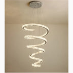 La Penne | Long Spiral Hanging Crystal Golden Chandelier