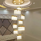 La Rochette | Gorgeous Crystal Blocks LED Ceiling Chandelier