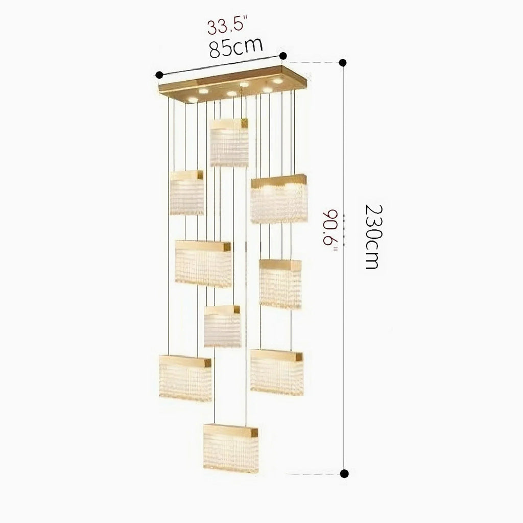 La Rochette | Gorgeous Crystal Blocks LED Ceiling Chandelier